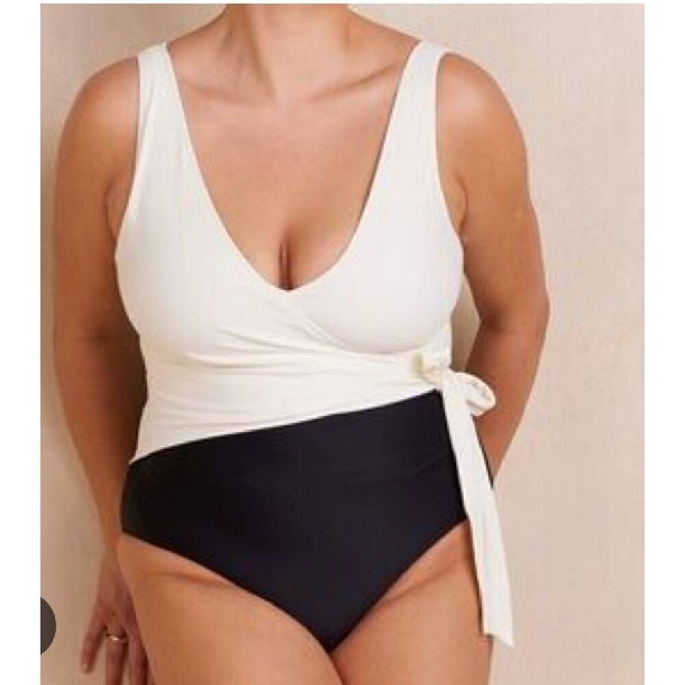 Summersalt The Perfect Wrap One-Piece in Sea Urchin & White Sand sz 22